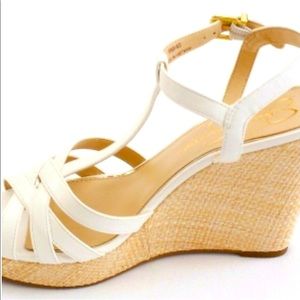 Jessica Simpson White Wedge Sandals size US 8.5